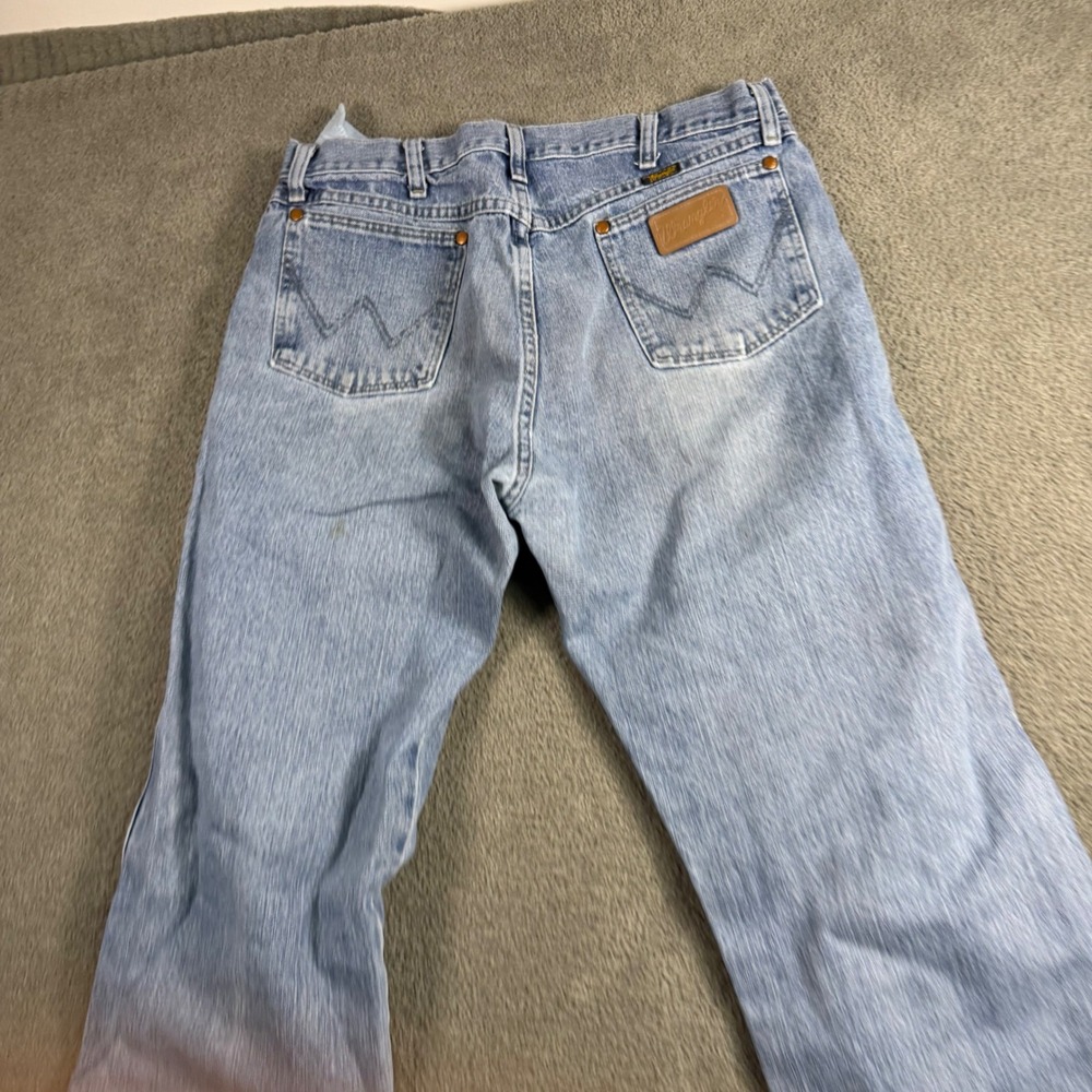Wrangler Cowboy Cut Straight Leg Jeans Light Wash Blue 34x34 Made in USA